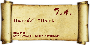 Thurzó Albert névjegykártya